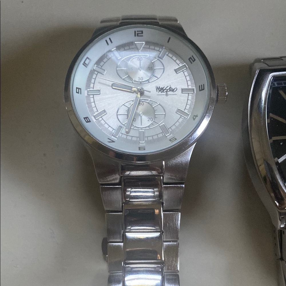 Massimo Silver Watch with White Dial